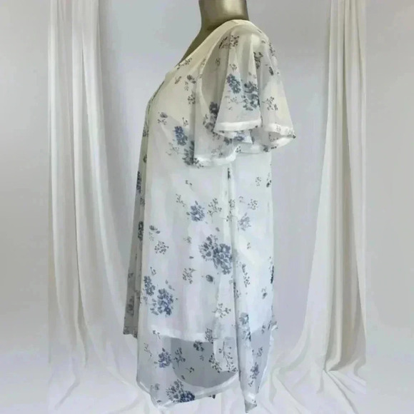 Very Cute Floral Print Boho Mesh Top - Picture 5 of 6